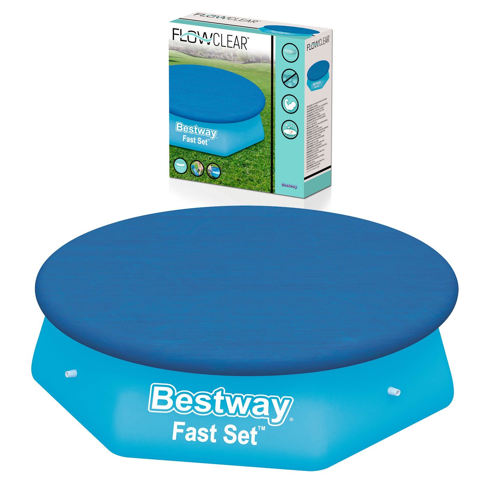 BESTWAY Pool-Abdeckplane BESTWAY Schutz Abdeckung für Swimmingpool mit Durchmesser Ø 244cm, Artikelnummer des Herstellers Bestway: 58032