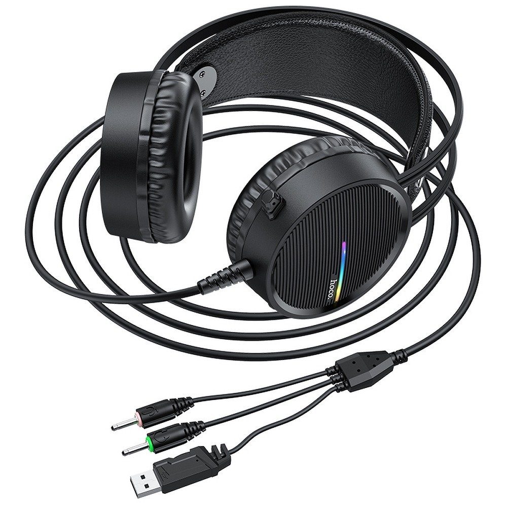 Hoco HOCO Gaming-Headset Mikrofon Headset Gaming Surround Virtual RGB-LED Sound, Stereo