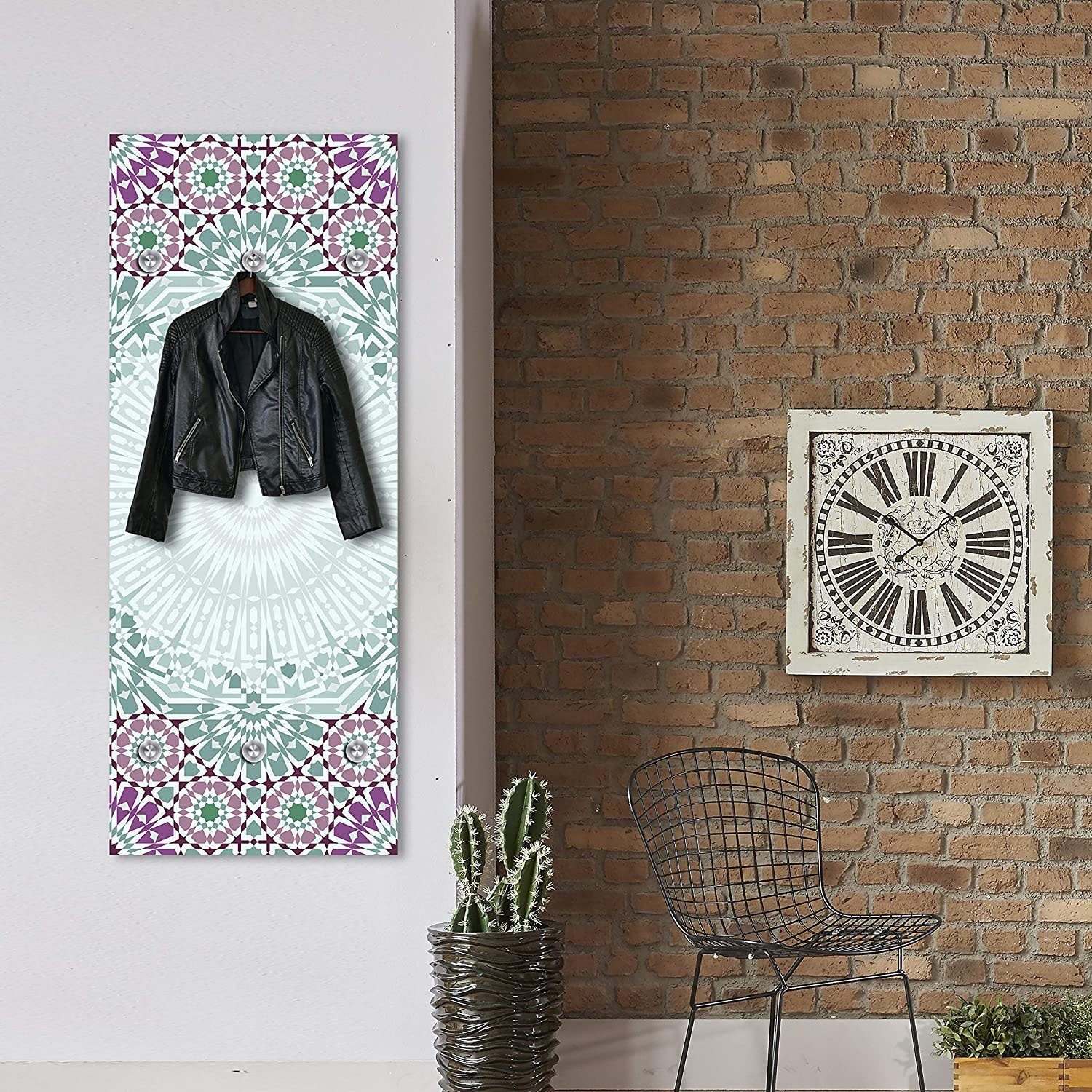 queence Garderobenleiste Aurelia, mit 6 Haken, 50 x 120 cm