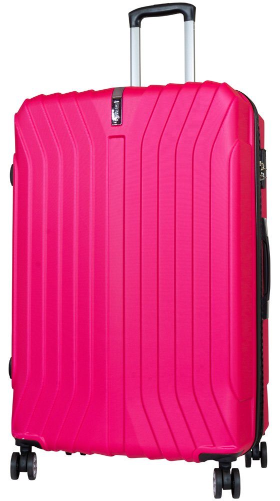 Trendyshop365 Hartschalen-Trolley Almeria 119 Liter, Größe XL, 4 Rollen, extra groß, Dehnfalte, Zahlenschloss pink