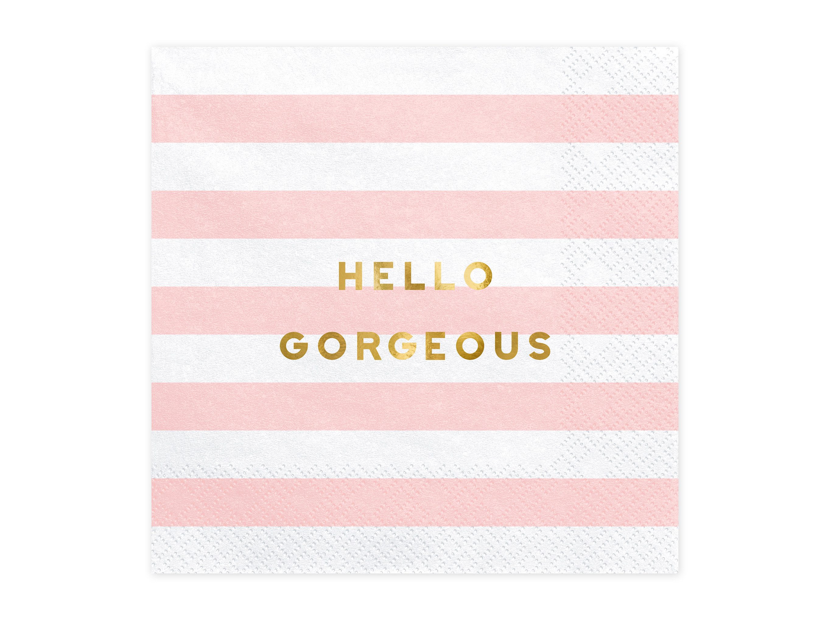 partydeco Papierserviette, Servietten Papier 33x33cm Hello Gorgeous 20 Stück Rosa / Weiß