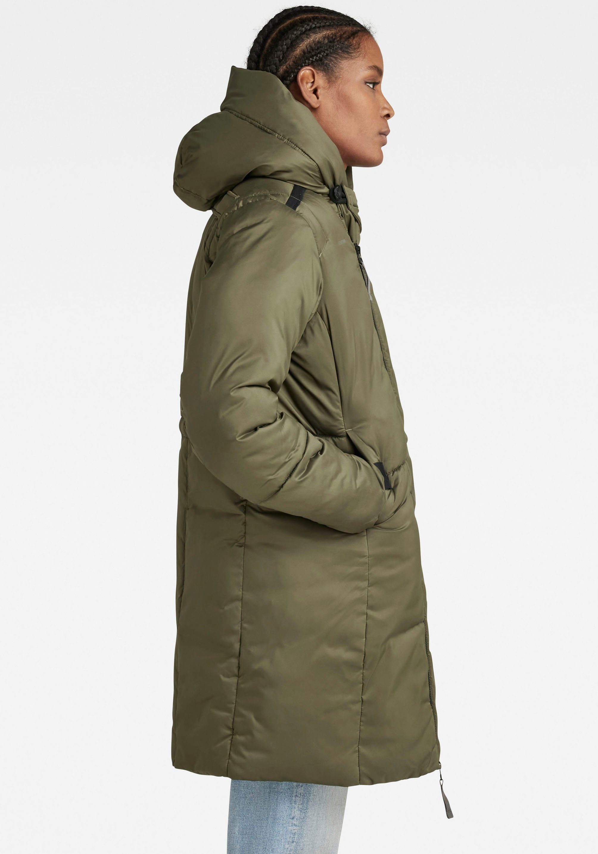 pdd G shadow Kapuze mit - RAW (olivgrün) Whistler Steppjacke Reißverschluss Parka und verdecktem olive G-Star