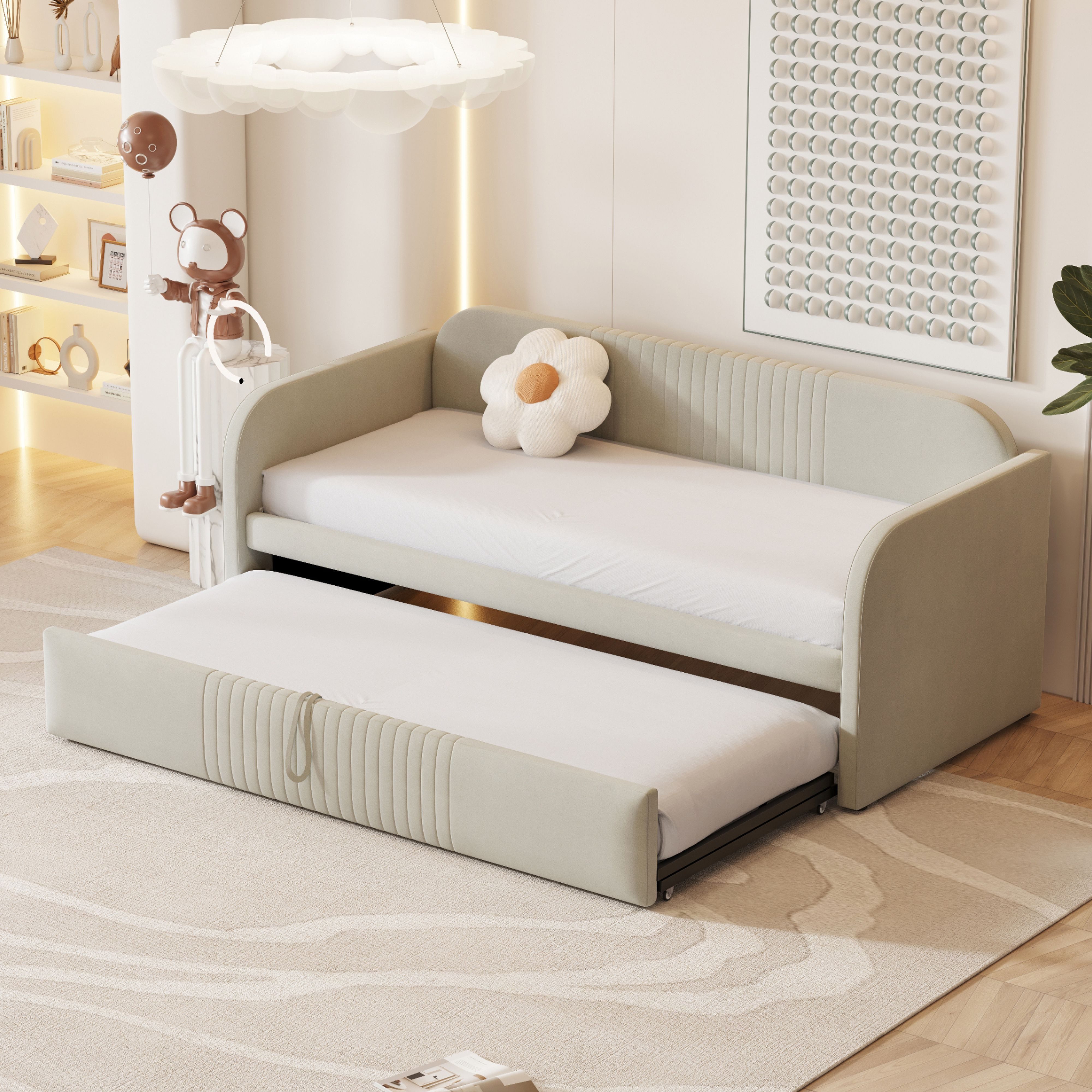 BlingBin Ausziehbett Polsterbett Ausziehbares Schlafsofa 90/180*190 günstig online kaufen