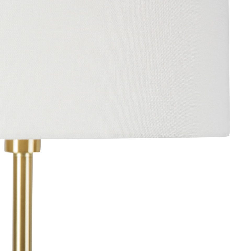 Qazqa Stehlampe Simplo stof, ohne Leuchtmittel, Warmweiß, QAZQA Stehlampe, e27, Gold, Stahl, Design
