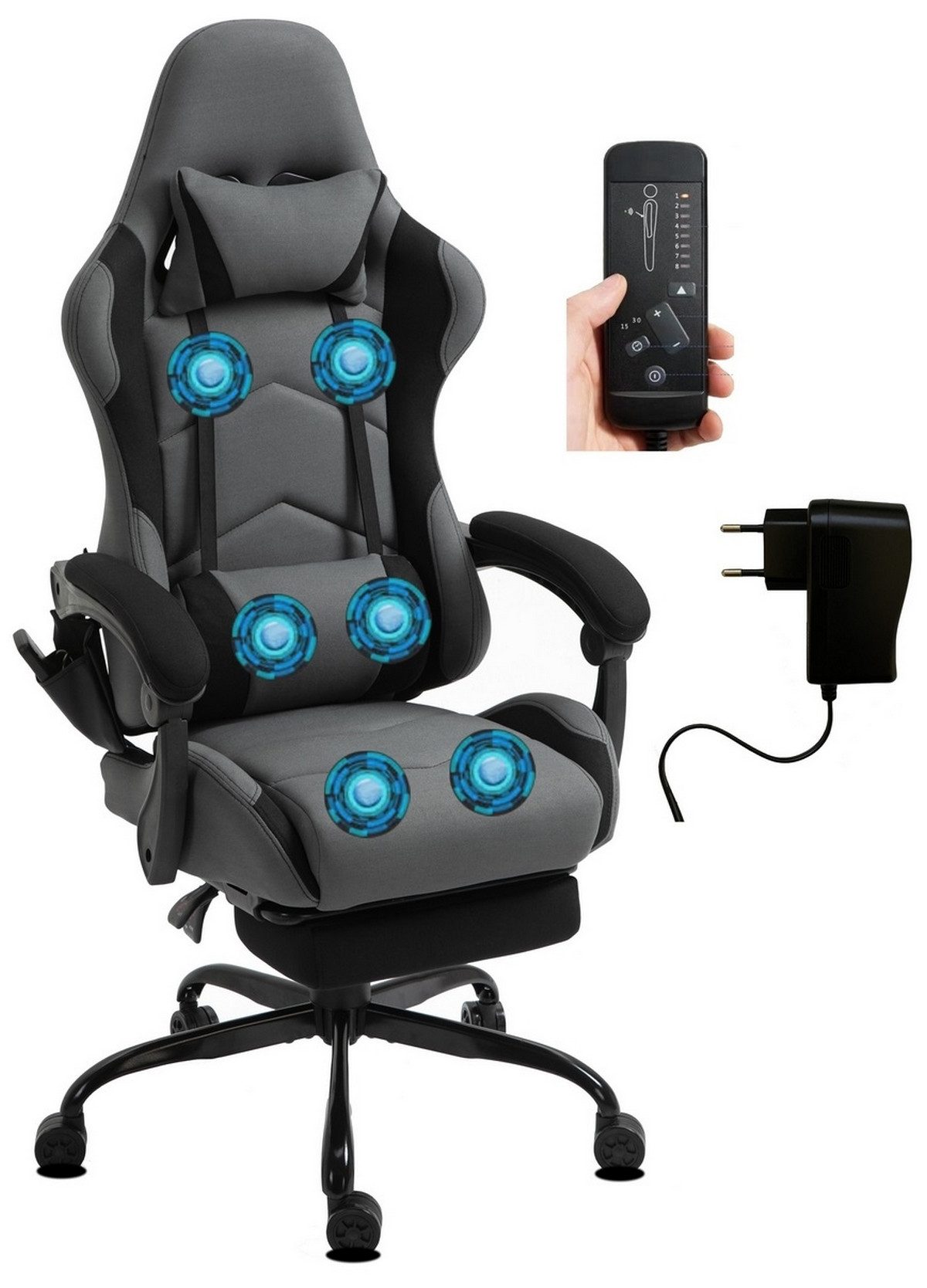 Delman Gaming-Stuhl Bürostuhl,Chefsessel Massagefunktion mit 6 günstig online kaufen