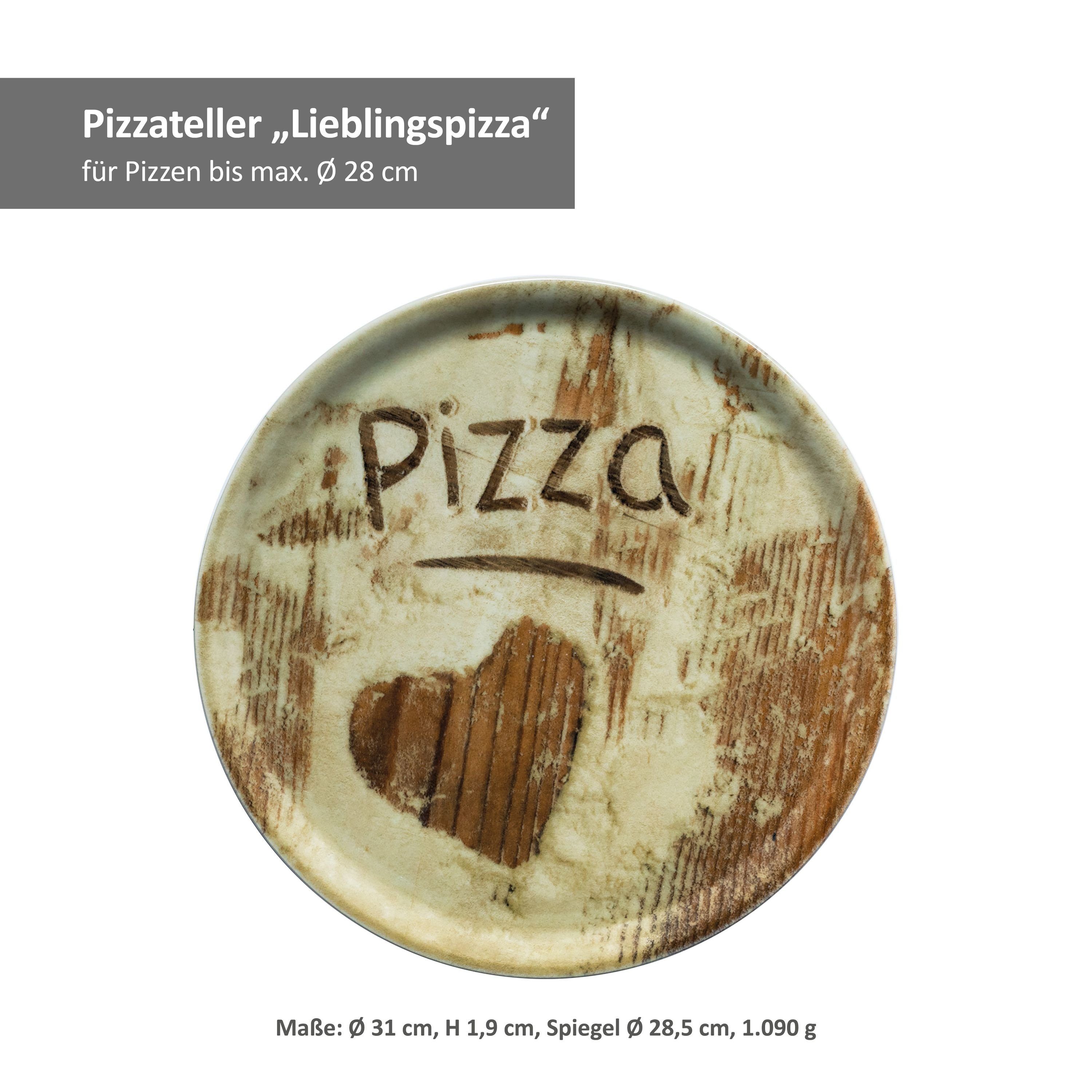 Platte & 31cm 6er Lieblingspizza MamboCat Ø Pizzateller Oliven-, Salami- Pizzateller Set