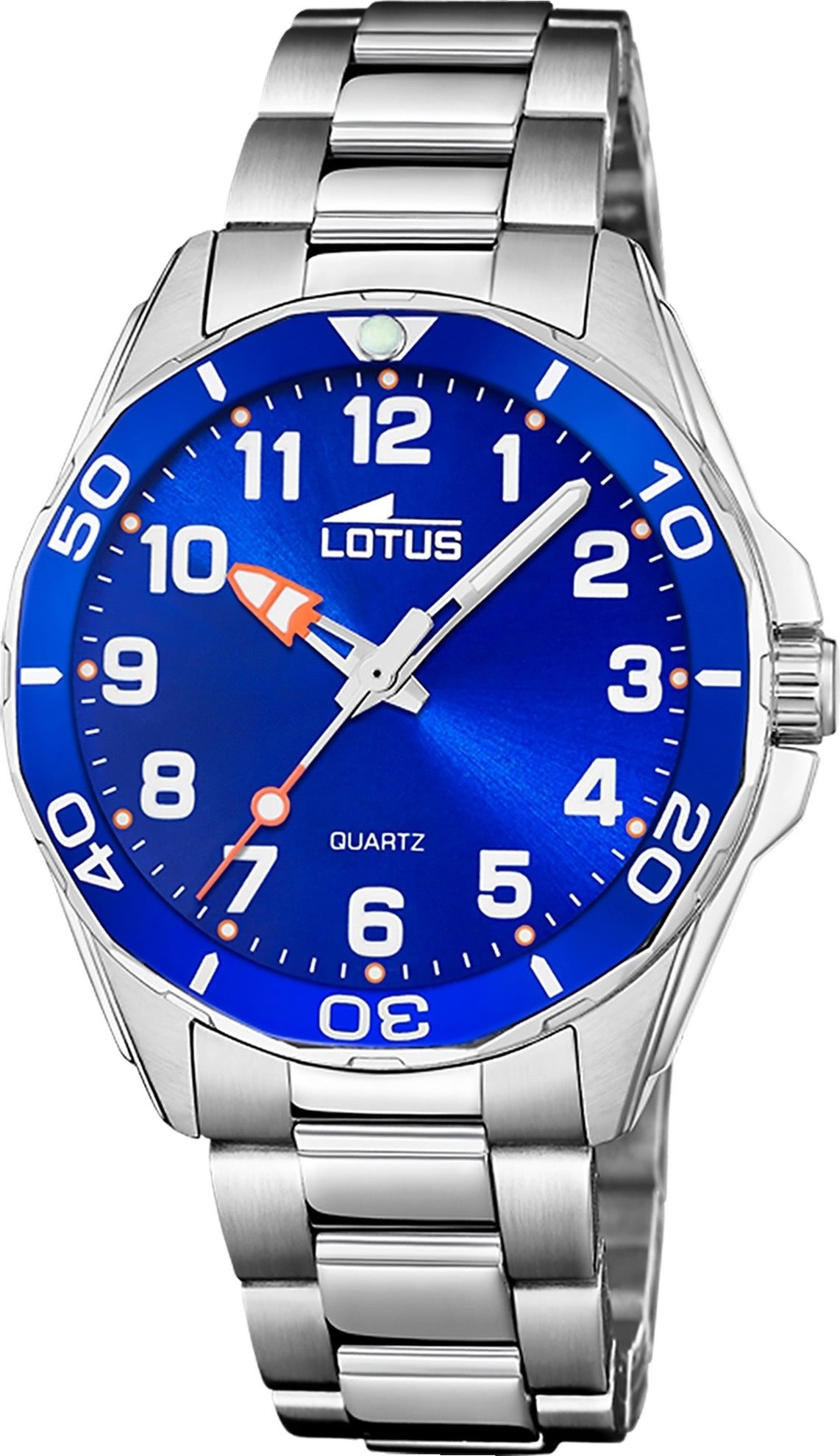 Lotus Chronograph Lotus Kinderuhr Edelstahl silber Lotus, (Chronograph), Kinder Armbanduhr rund, mittel (ca. 36mm), Edelstahl