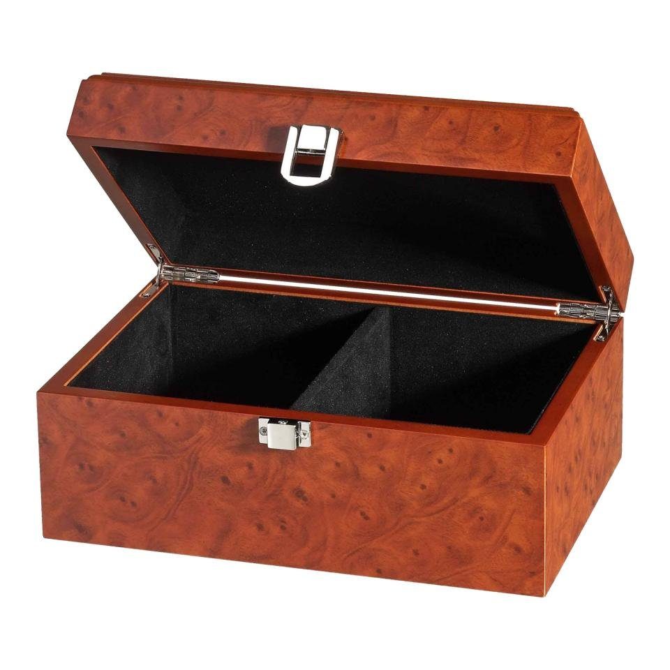 Philos Spiel, Schachfigurenbox Exklusiv - Wurzelholzdesign - 2 Fächer