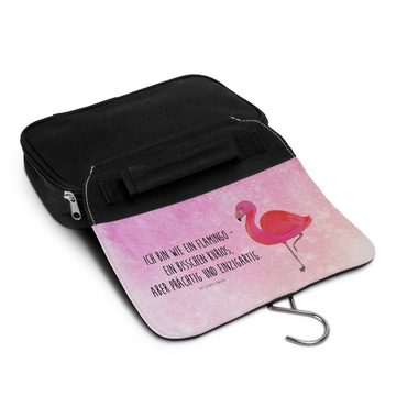 Mr. & Mrs. Panda Kulturbeutel Flamingo Classic - Aquarell Pink - Geschenk, rosa, Schminkutensil, Se (1-tlg), Mehrere Fächer