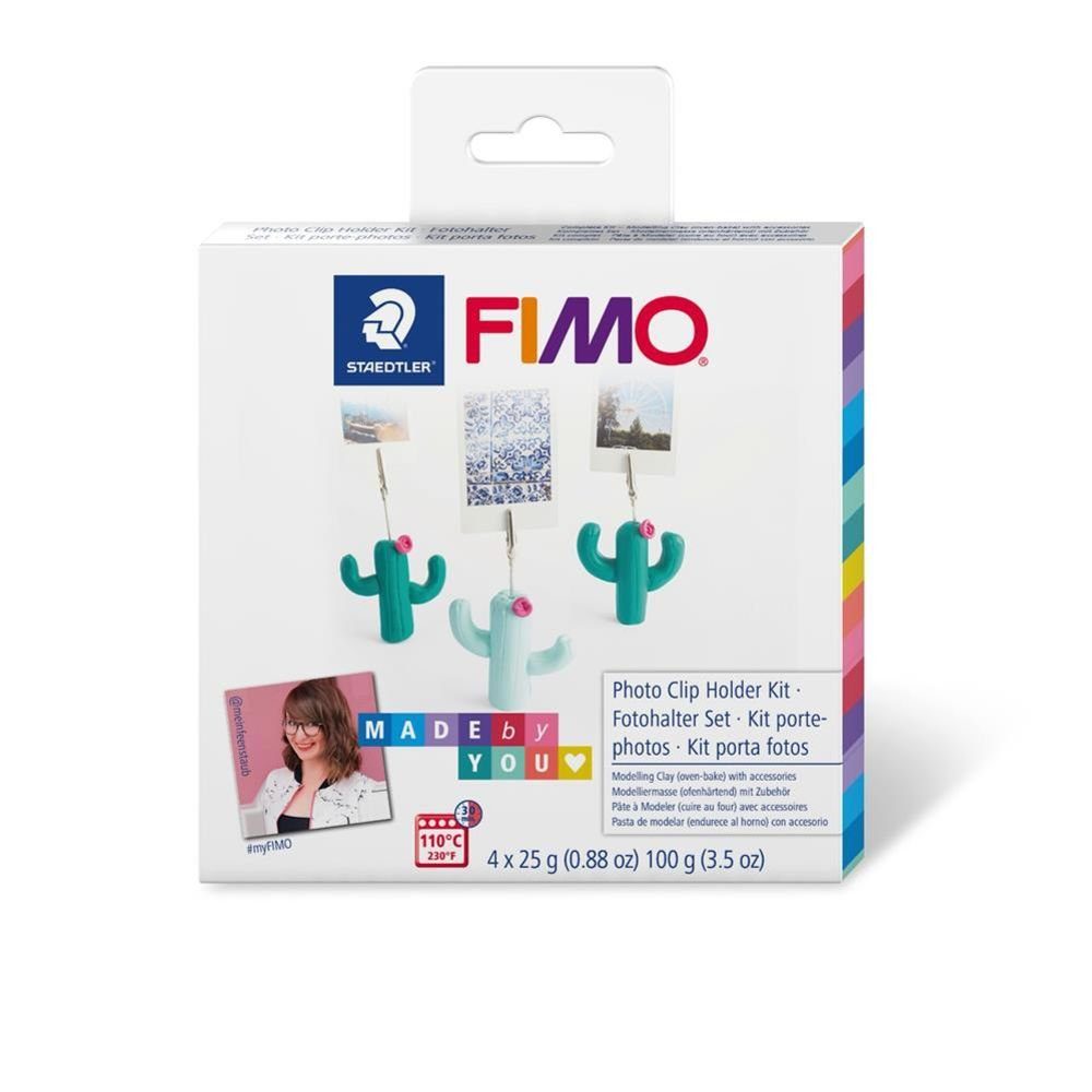 STAEDTLER Fotohalter FIMO 8025 DIY1 Kaktus, (Set), Kreativ-Set komplett mit Zubehör, ofenhärtend, Knetmasse, Knete