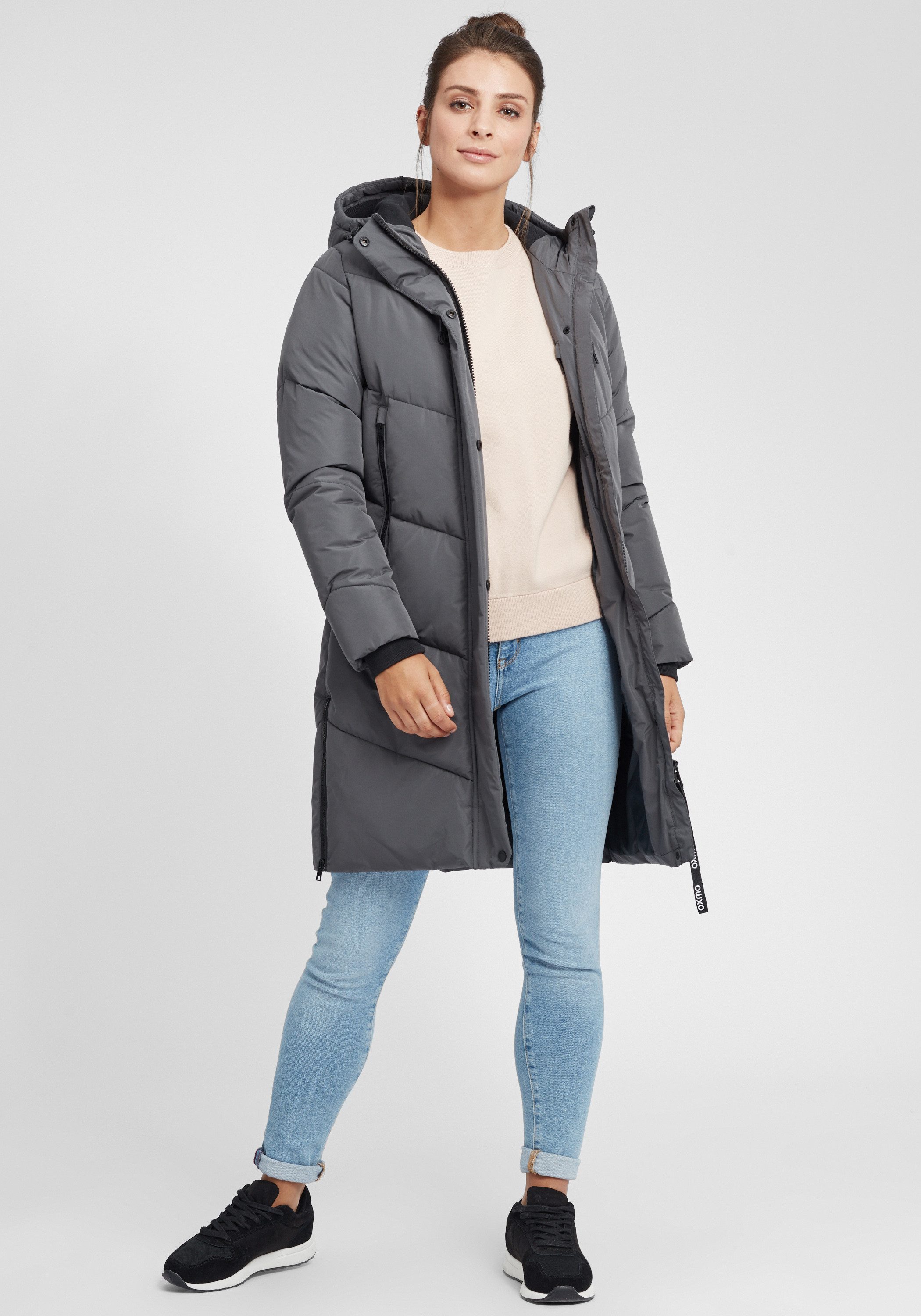 OXMO Steppmantel OXJuna Steppjacke Parka mit Kapuze und praktischen Taschen günstig online kaufen