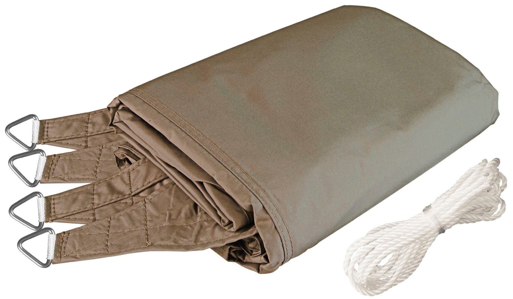 Windhager Cannes Square Sun Shade Sail, 3x3m, taupe