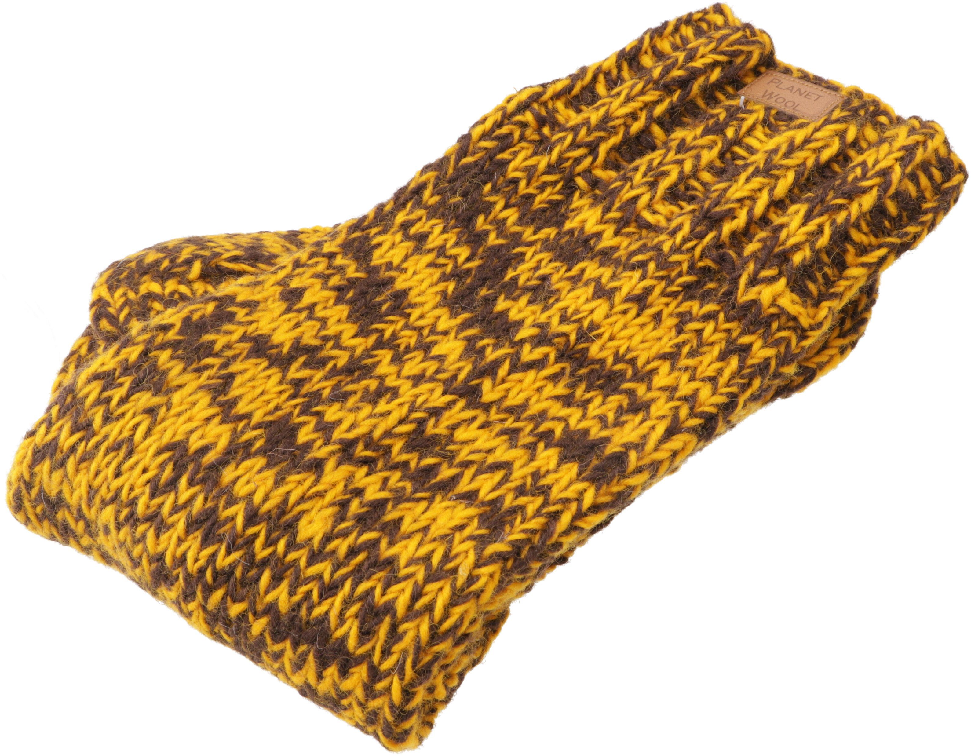 Guru-Shop Haussocken Handgestrickte Schafwollsocken, Haussocken,..