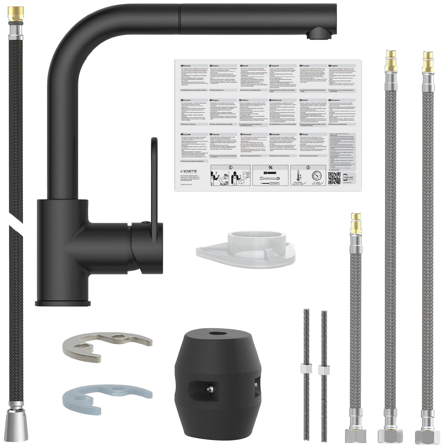 Schütte Spültischarmatur Design mit Geschirrbrause, ausziehbar, schwenkbar, günstig online kaufen