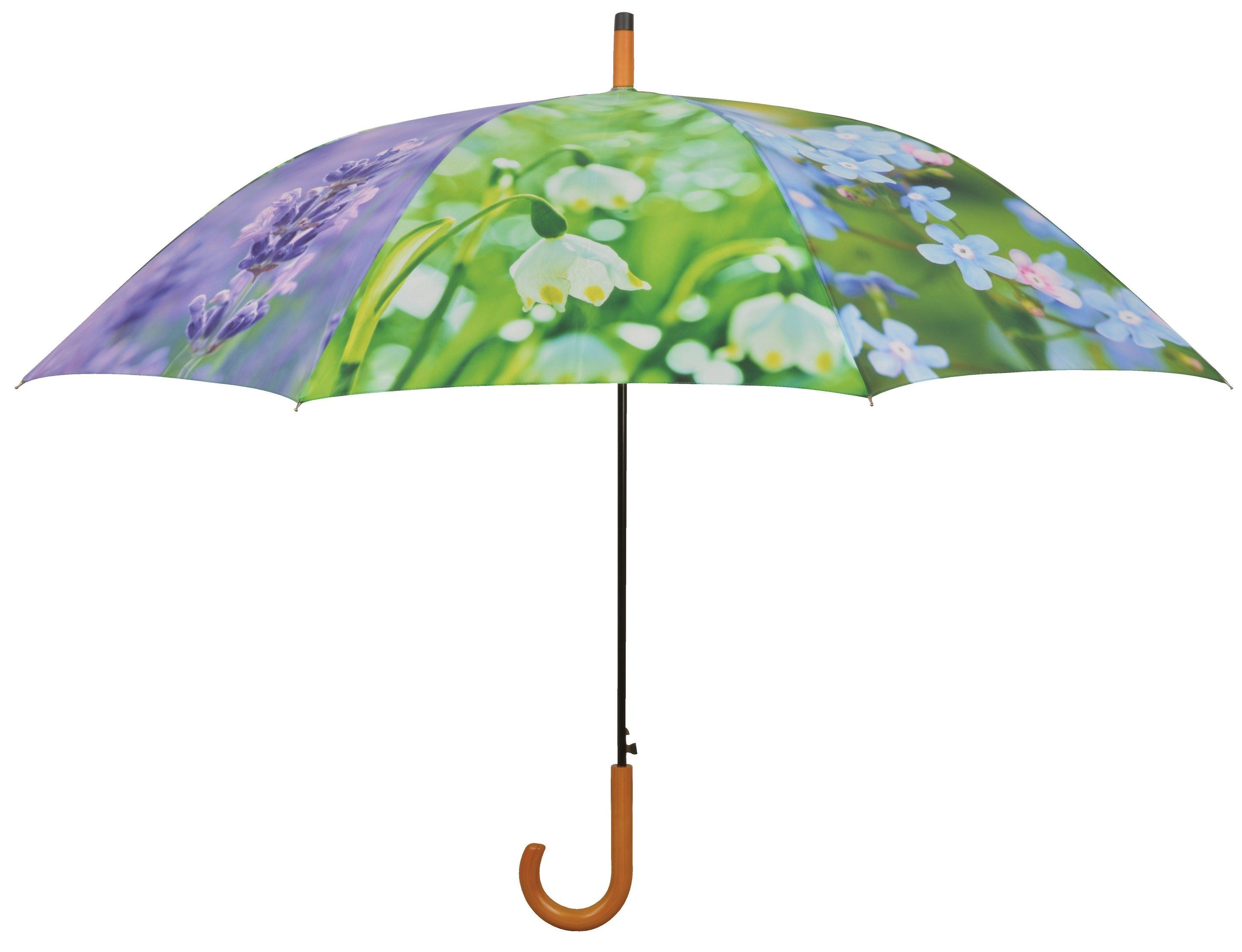 esschert design Stockregenschirm Stockschirm BLUMEN Fotodruck und automatischer Öffnungsautomatik – Bild 5 von 5