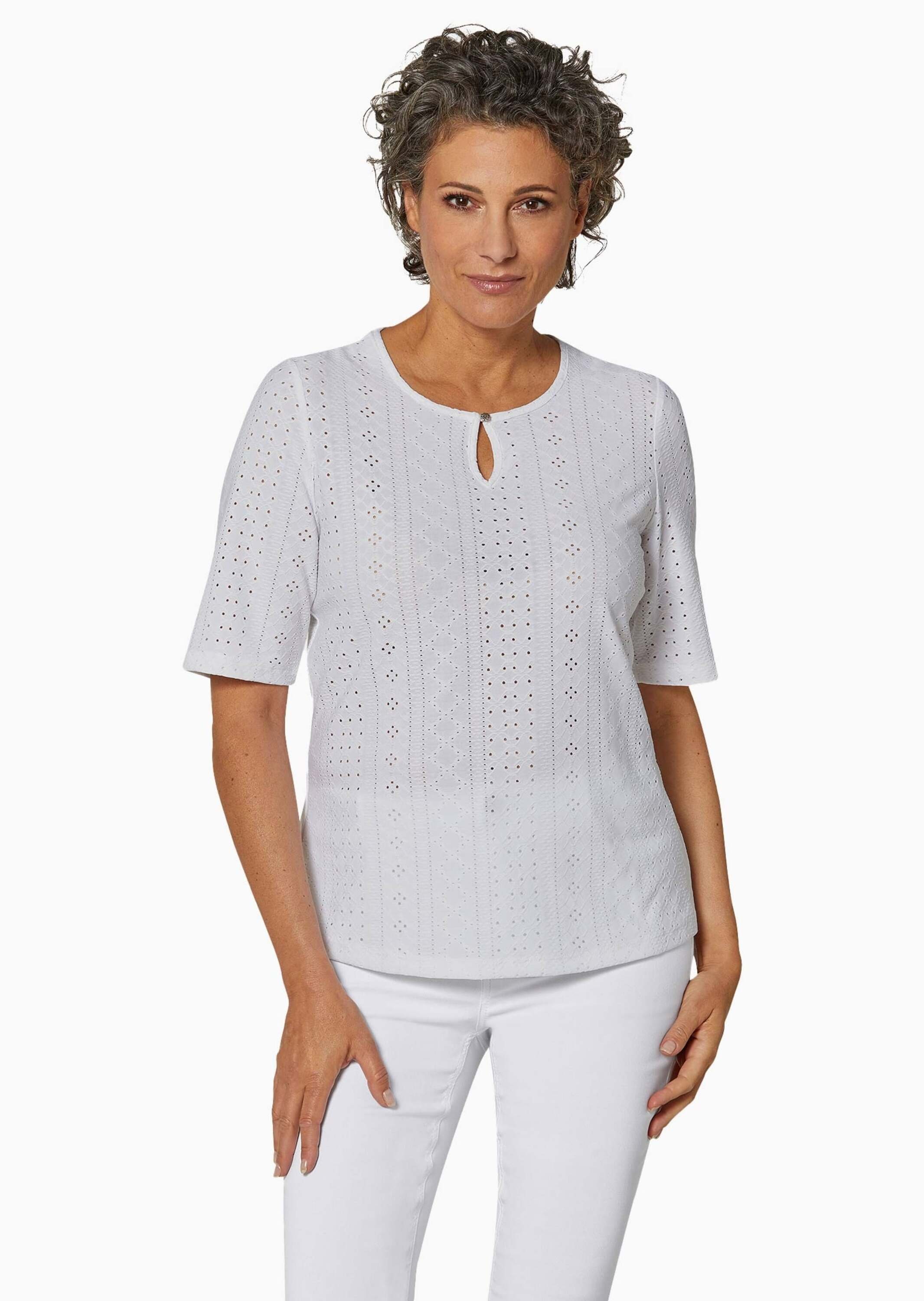 T-Shirt Stretchshirt mit floralem Muster
