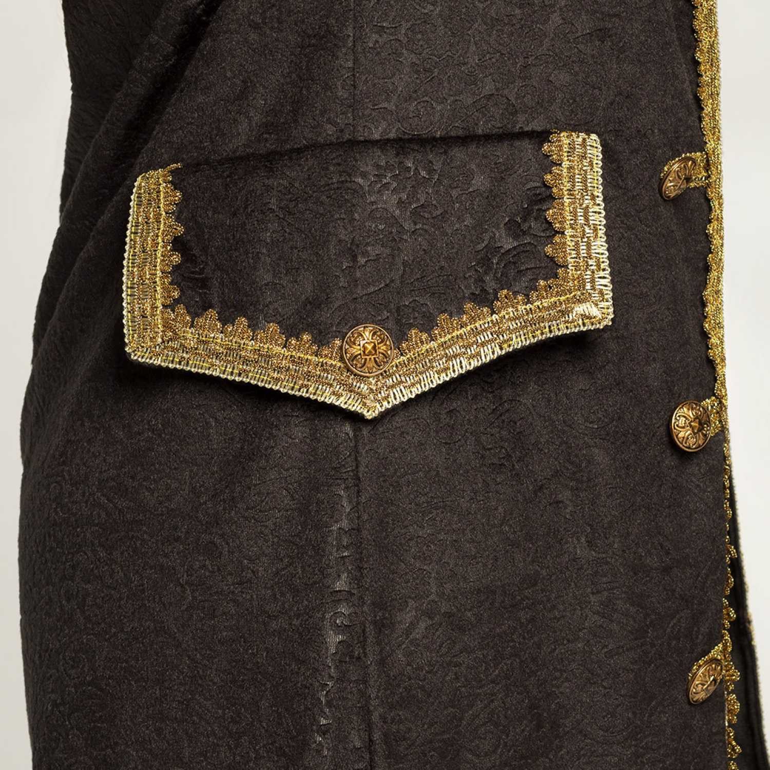 Boland Piraten-Kostüm Piraten Kostüm Jacke für Herren, Schwarz Gold