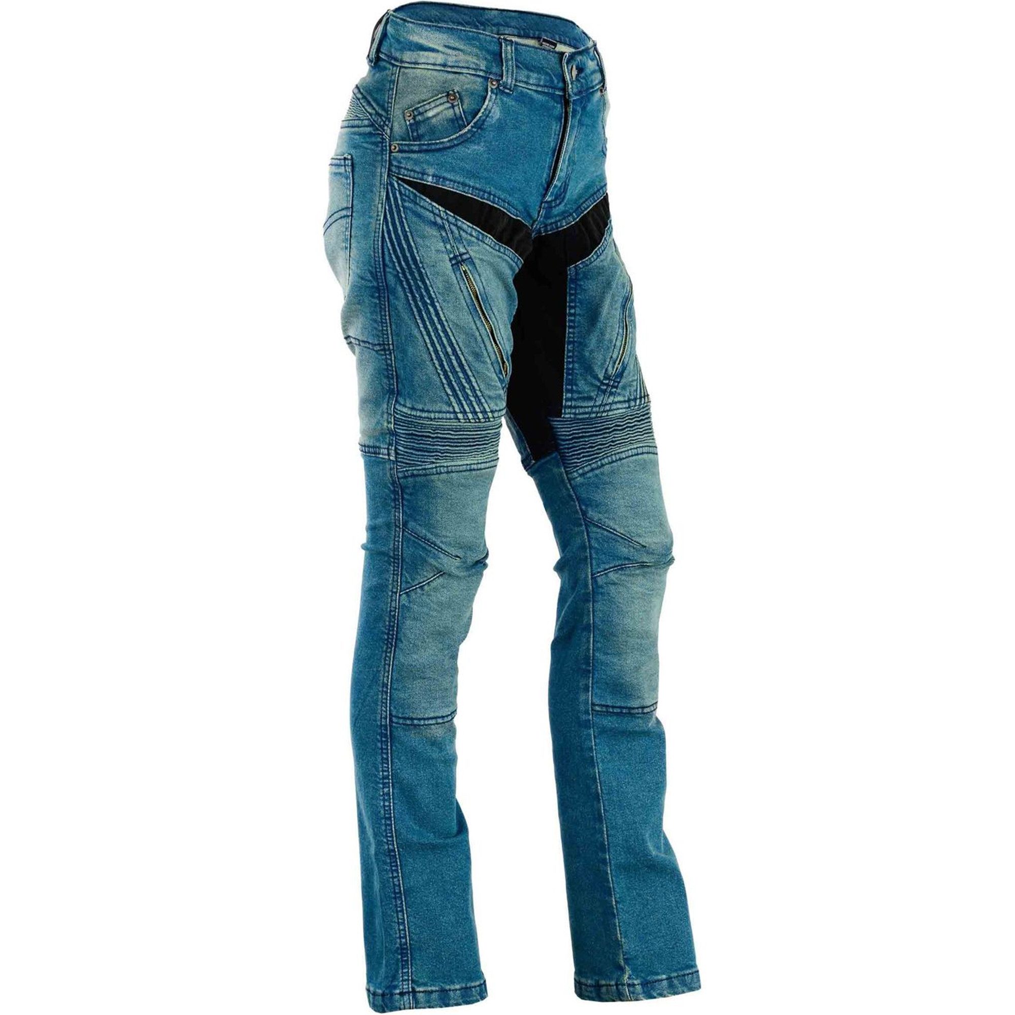BULLDT Motorradhose JEANS-010 Damen (mit 4 abnehmbaren Protektoren) BULLDT Damen Jeans Gefüttert mit Aramid-Stoff