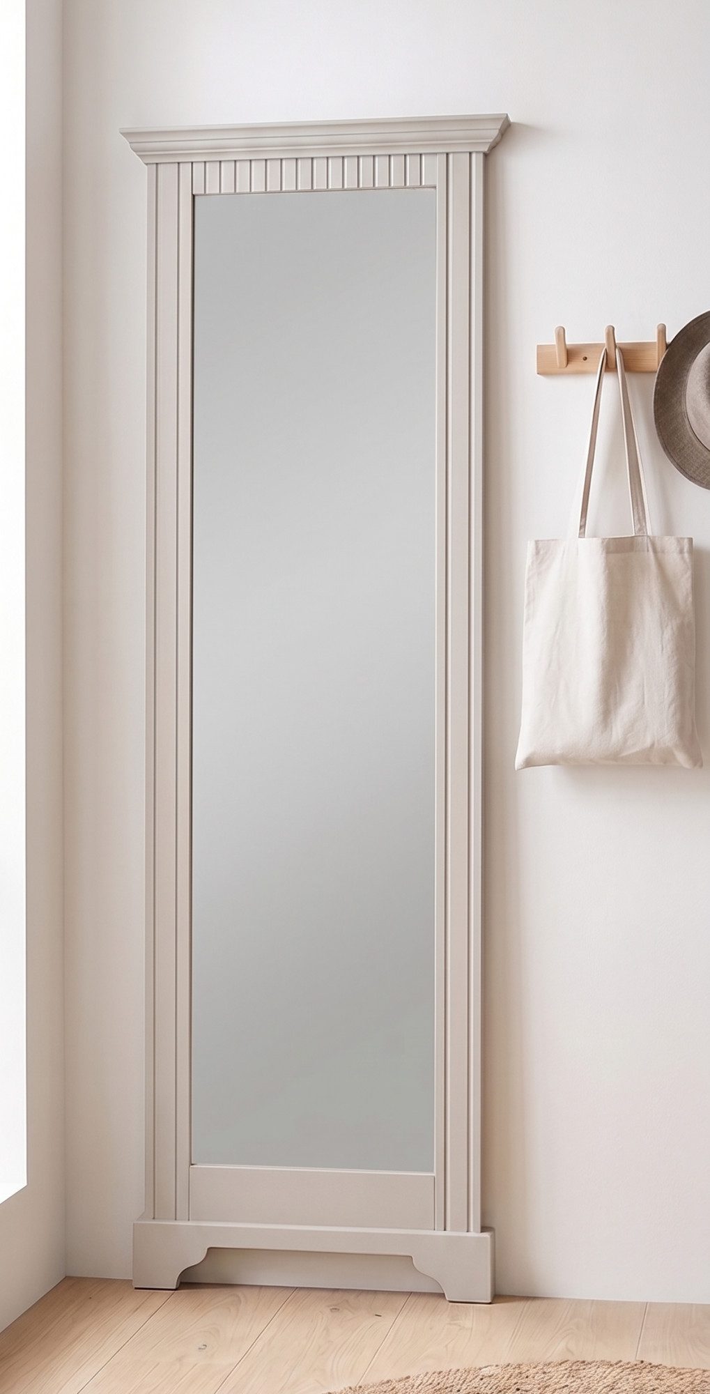 OTTO home Spiegel Rustic, Garderobenspiegel, Landhausstil, Rahmen in Kiefer massiv, Höhe 190 cm, mit Zierfräsungen