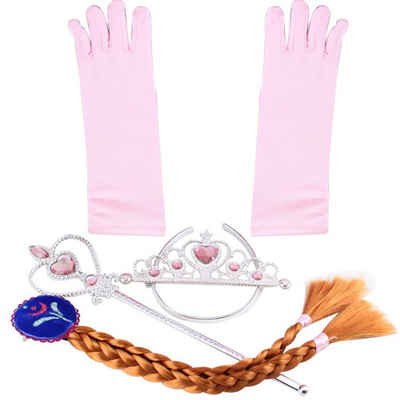 Katara Prinzessin-Kostüm Eiskönigin Elsa Handschuhe oder Diadem Bundle, Karneval