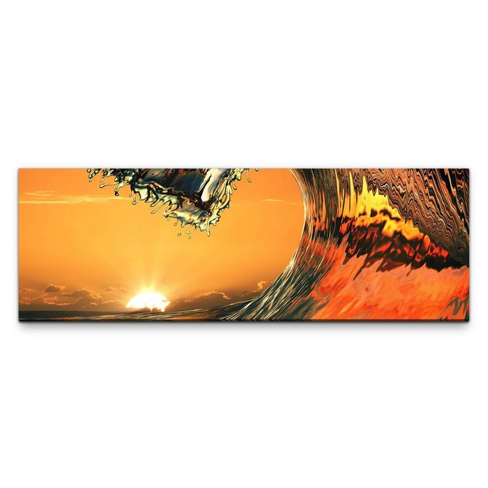 möbel-direkt.de Leinwandbild Bilder XXL Welle im Sonnenschein Wandbild auf Leinwand