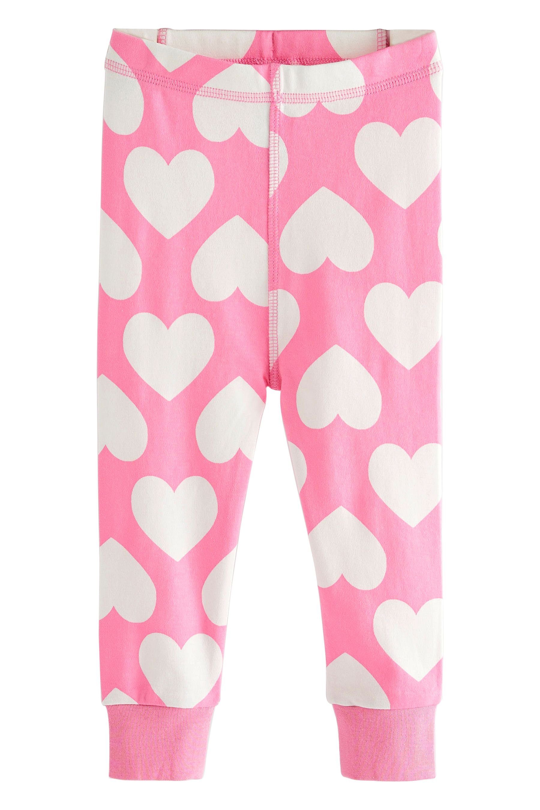 Next Pyjama 3er-Pack mit Sternen Herz-, + tlg) Pink/White (6 Schlafanzüge Punkte