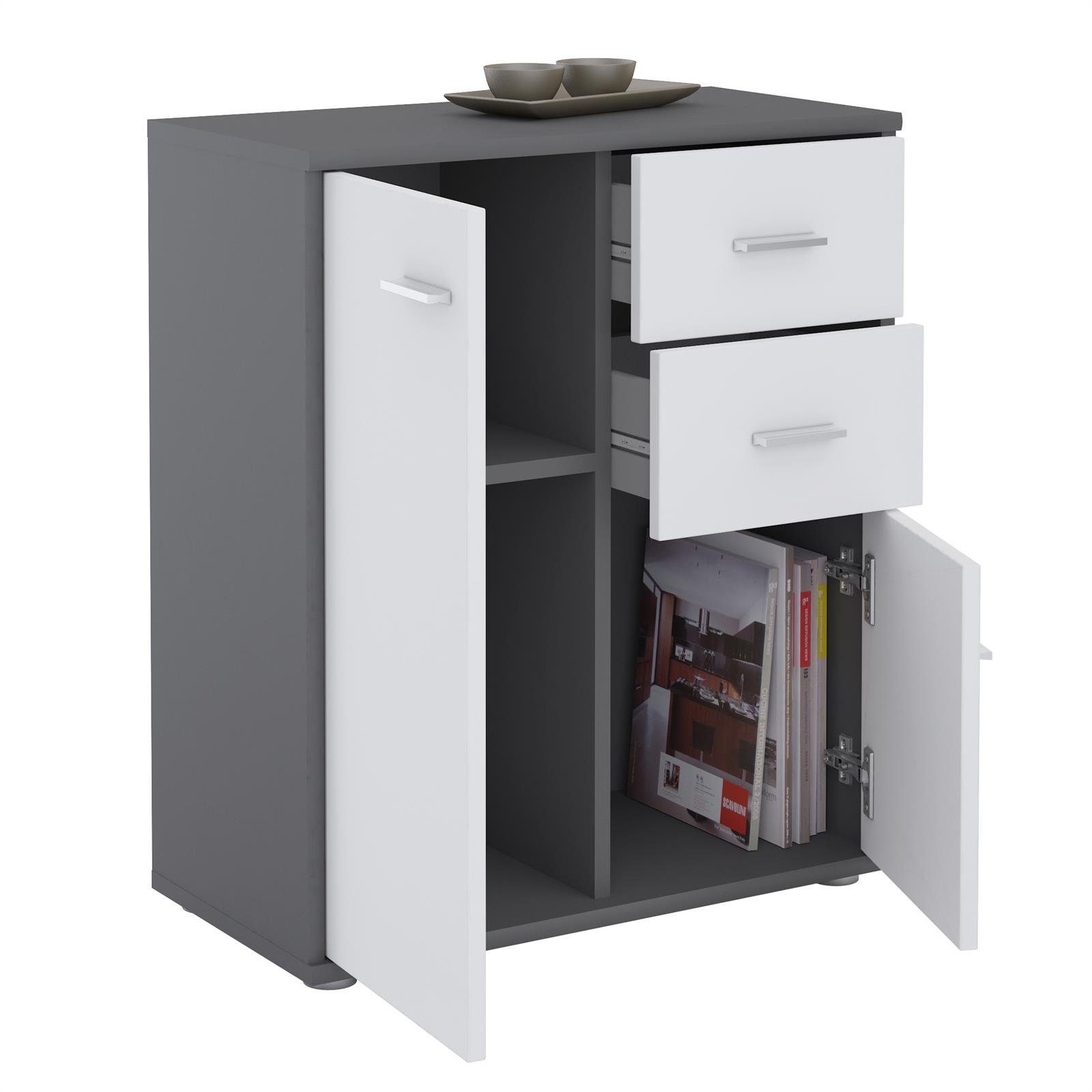 CARO-Möbel Highboard LOCARNO, Kommode Highboard Mehrzweckschrank Büro Beist günstig online kaufen