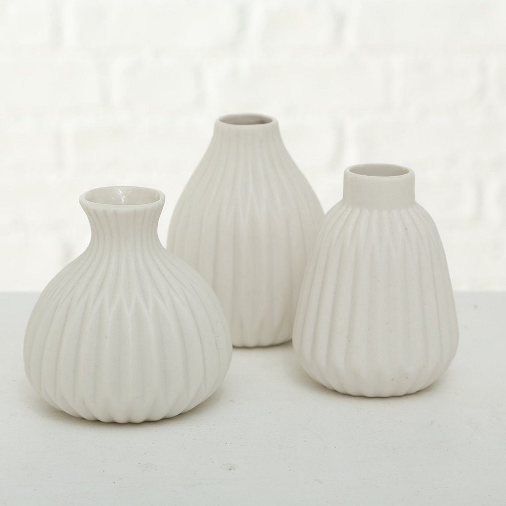 BOLTZE GRUPPE GmbH Dekovase Vase Esko Dekoration weiß Porzellan H11 cm 3 er günstig online kaufen