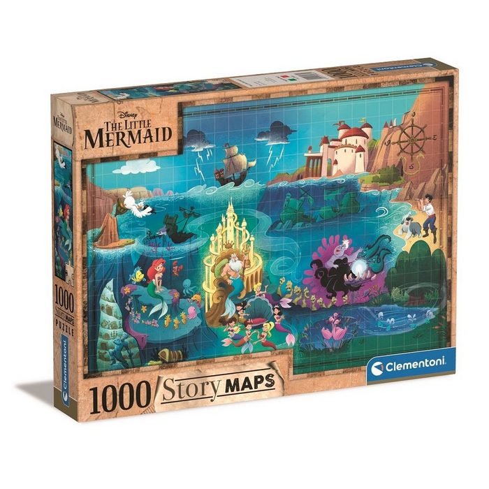 Clementoni® Puzzle Disney Arielle die Meerjungfrau Story Maps Puzzle 1000 Puzzleteile