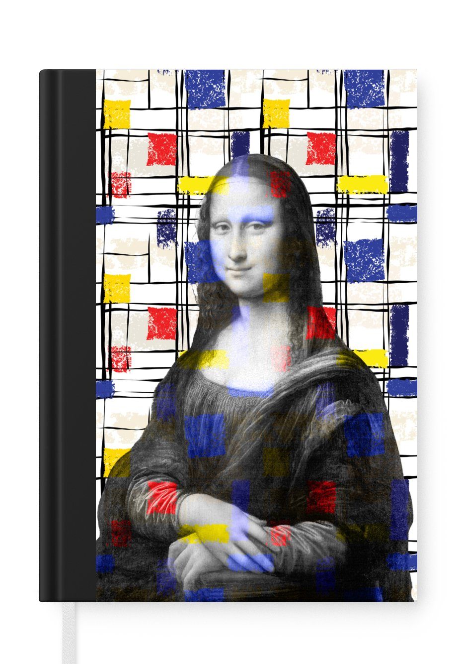 MuchoWow Notizbuch Mona Lisa - Mondrian - Alte Meister, Journal, Merkzettel, Tagebuch, Notizheft, A5, 98 Seiten, Haushaltsbuch