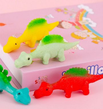 Fivejoy Hüpfspielzeug 20 Stück Schleuder Dinosaurier Spielzeug, Dinosaurier Spielzeug, (Slingshot Dinosaur Finger Toys, Zufällige Farbe), Lustige Fliegende Dinosaurier Schleuder Spielzeug