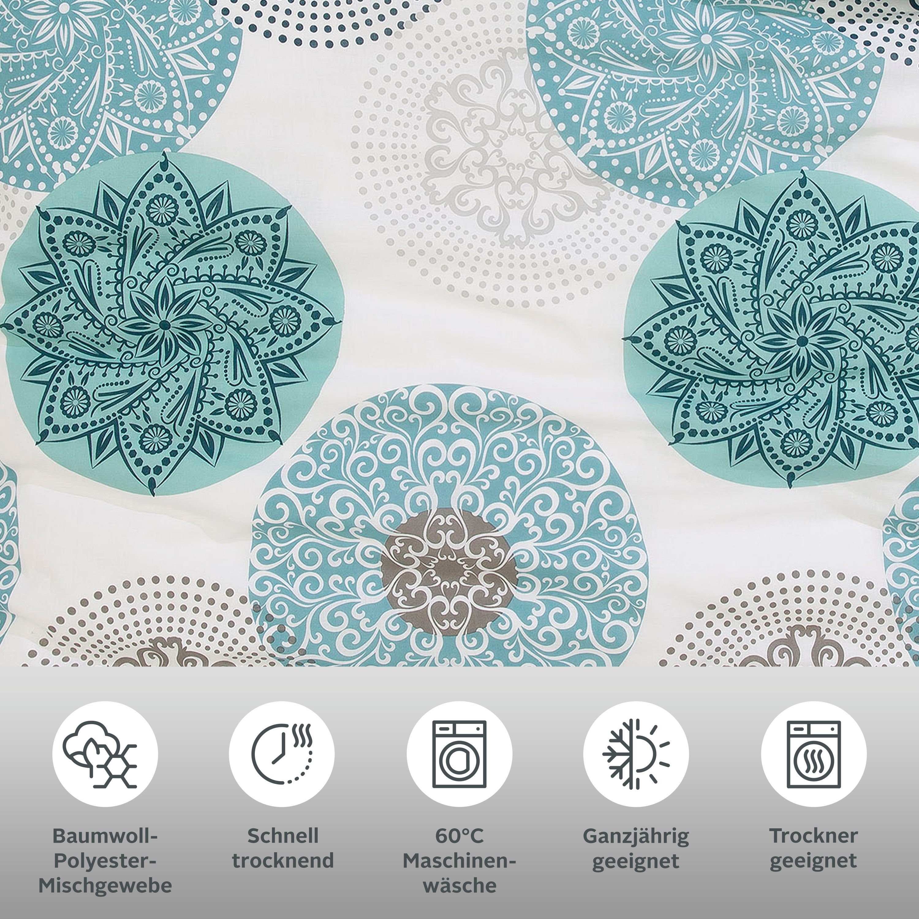 OTTO home Bettwäsche Tesso in Gr. 135x200, 155x220 oder 200x200 cm, Polycotton recycelt, 2 teilig, Bettwäsche mit Ornamenten und in verschiedenen Qualitäten