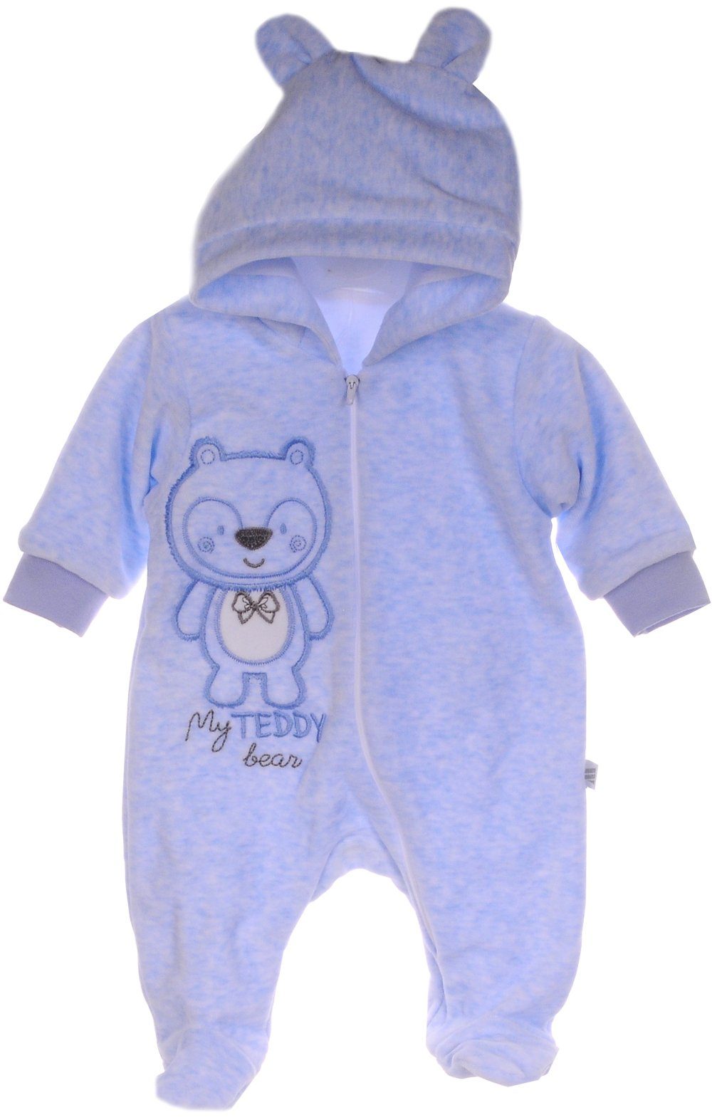Nickioverall Wagenanzug Baby Anzug Strampler Overall in Blau