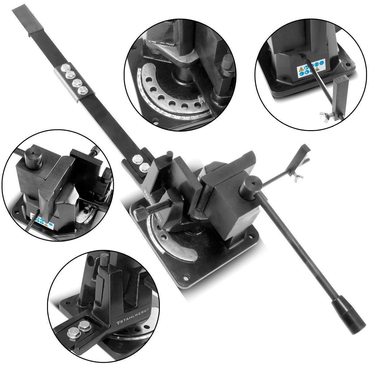 STAHLWERK Bördelgerät UB-100 ST Universal Biegemaschine, B: 25 cm, L: 81 cm, (Set, 14-tlg., Set), vorgebohrte Löcher