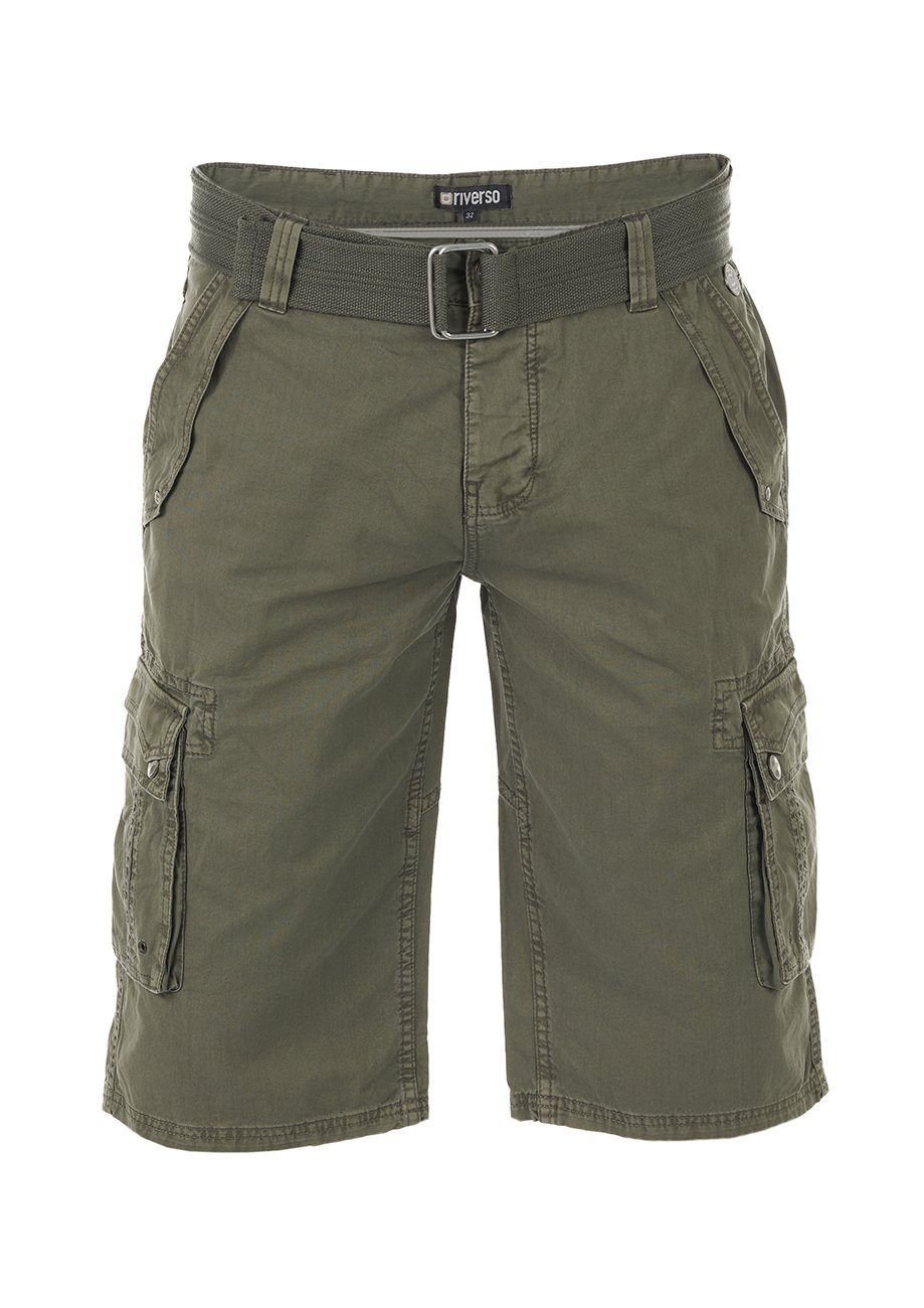 riverso Cargoshorts Herren Shorts RIVAnton Regular Fit Bermudashorts mit Gürtel