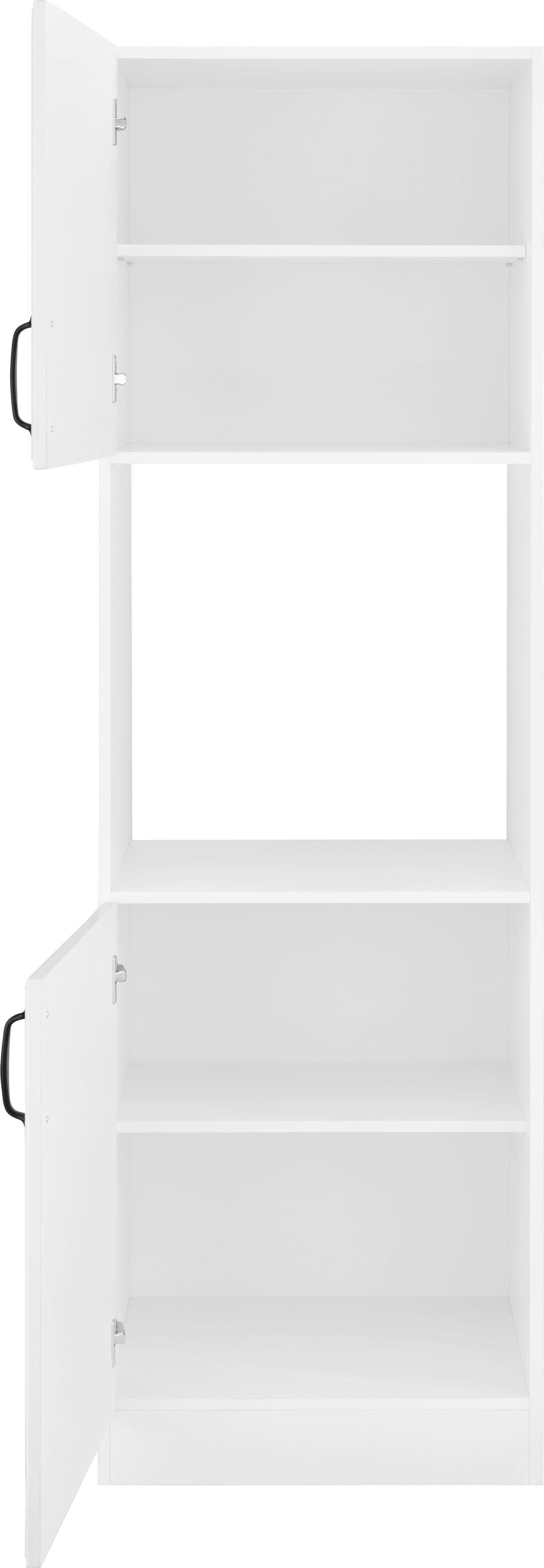 wiho Küchen Backofenumbauschrank Erla 60 cm | weiß/weiß mit breit weiß Kassettenfront