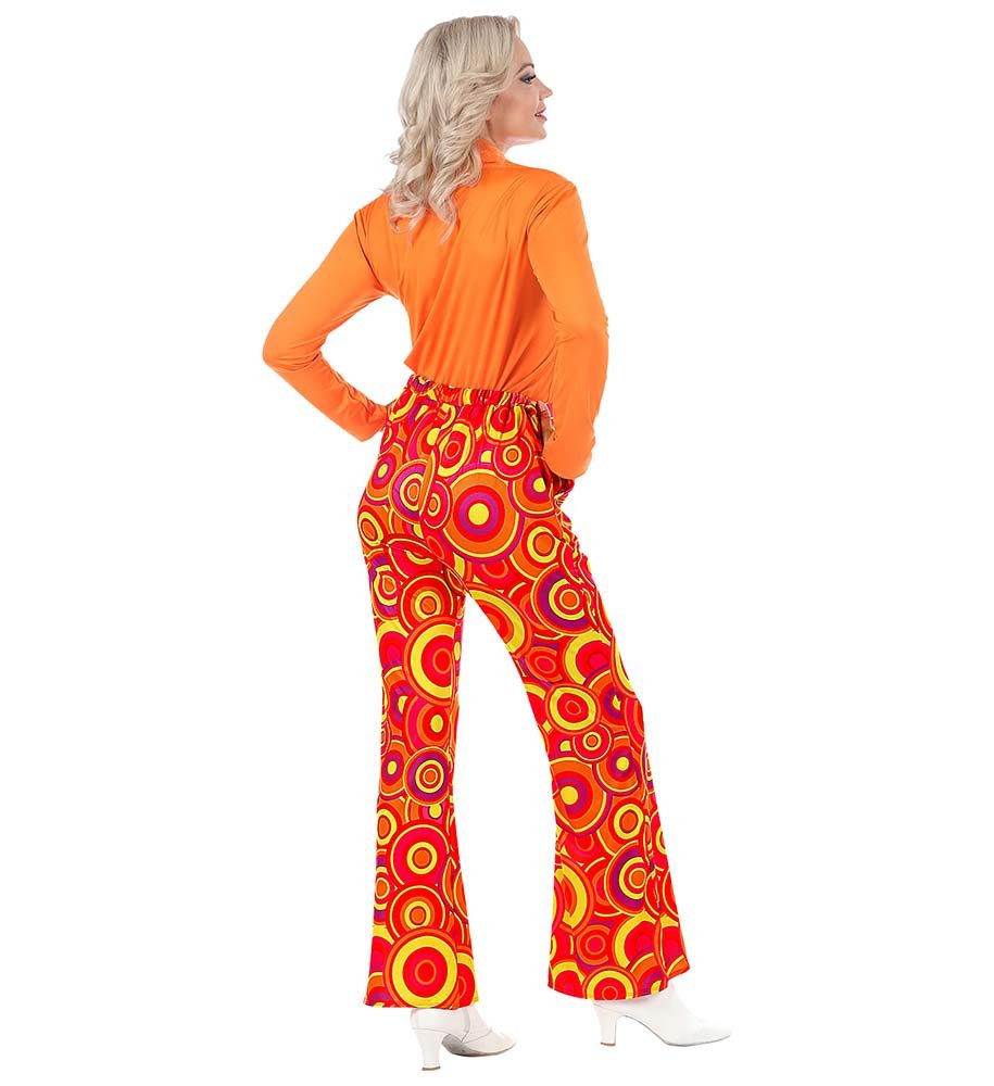 Widmann S.r.l. Kostüm Schlaghose 70er Damen bubbles orange