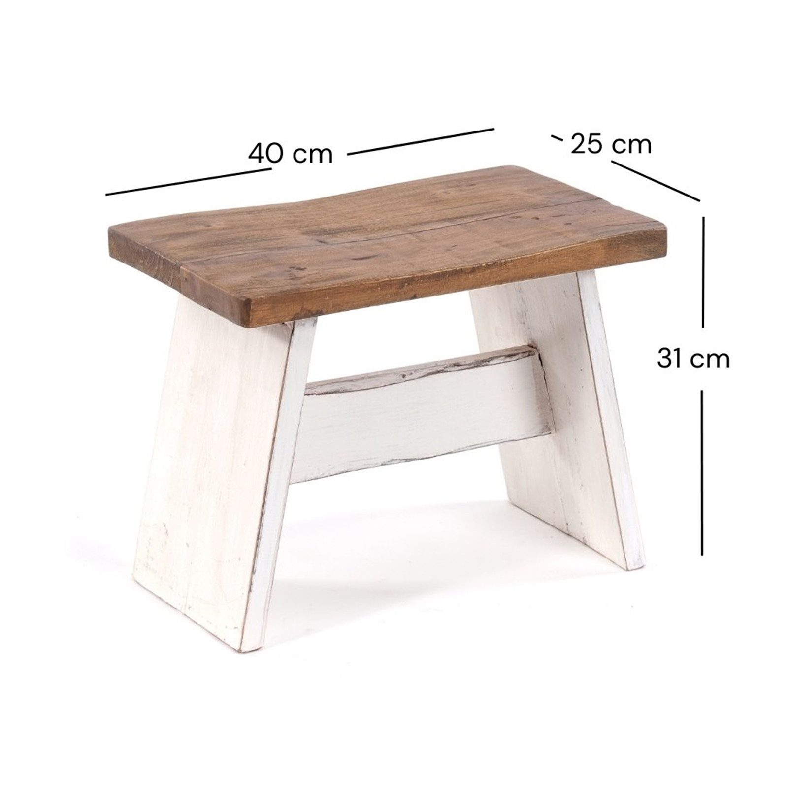 DESIGN DELIGHTS Hocker SITZBÄNKCHEN "SCHEMEL 40", Altholz massiv, 31x40x25c günstig online kaufen