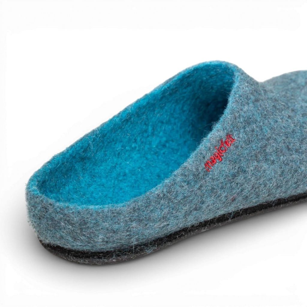 Gottstein Magicfelt 709 (100% Wolle) blaugrau (Größe 36-42) Hausschuh