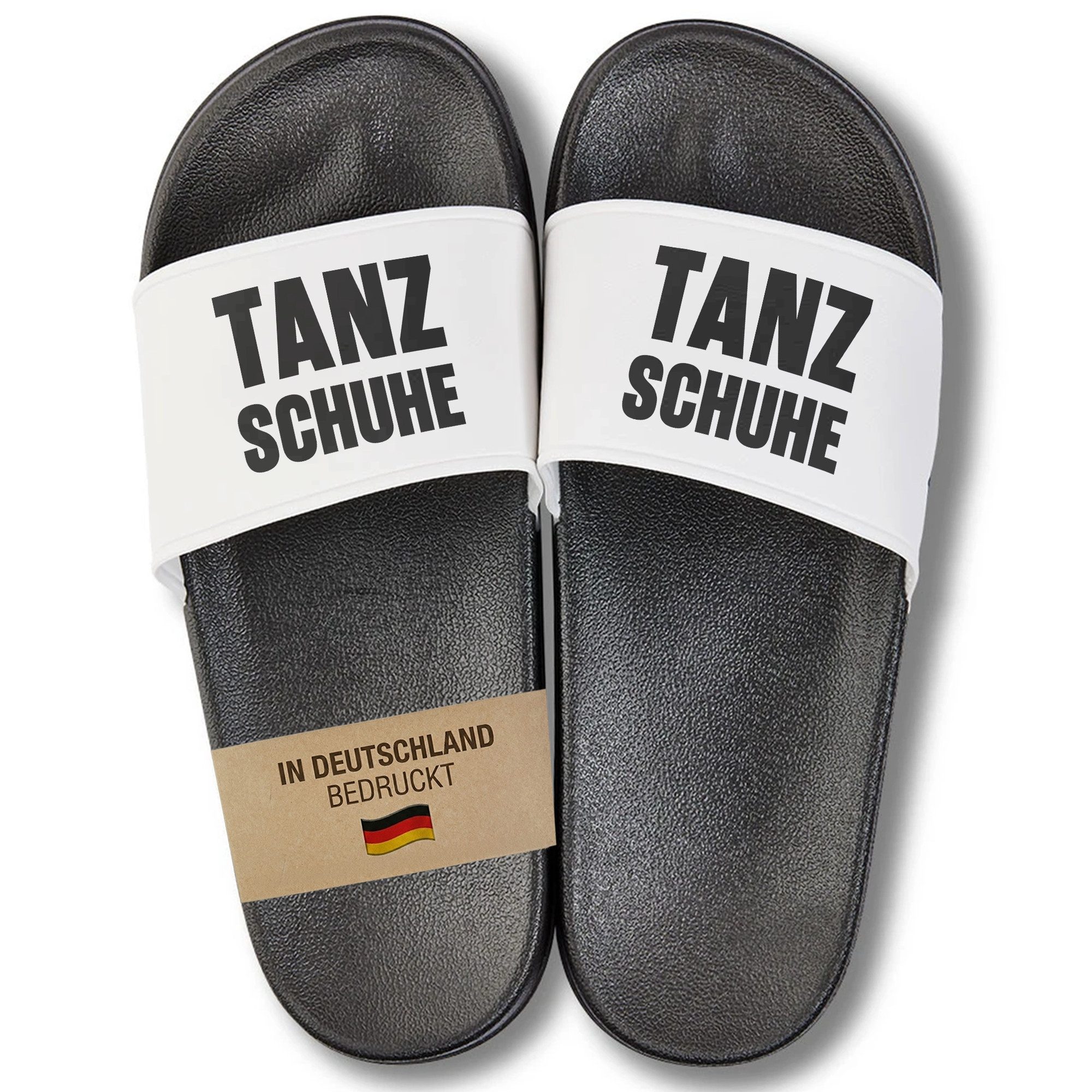 22Feels Geschenk Tanzschuhe Badelatschen Tänzer Party Männer Frauen Spruch Badepantolette IN DEUTSCHLAND BEDRUCKT