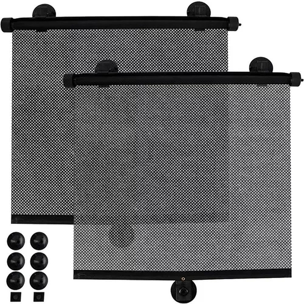Rollo Autofenster Sonnenschutzrollo Seitenscheibe, ISO TRADE, Saugnapf, Saugnapfmontage, Sonnenschutz, verdunkelnd, automatischer Rücklauf