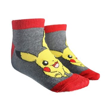 POKÉMON Kurzsocken Pokemon Pikachu Kinder Jungen Sneaker kurze Socken 3er Pack Gr. 23 bis 34