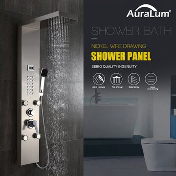 AuraLum pro Duschsystem Duschpaneel Duschsäule inkl. Massagedüsen Duscharmatur Regendusche, Handbrause Dusche, Bad Duschset