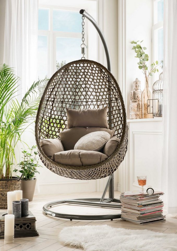 Destiny Hängesessel COCOON DE LUXE, inkl. Gestell, Auflage für Sitz- und Rücken, belastbar bis 110 kg