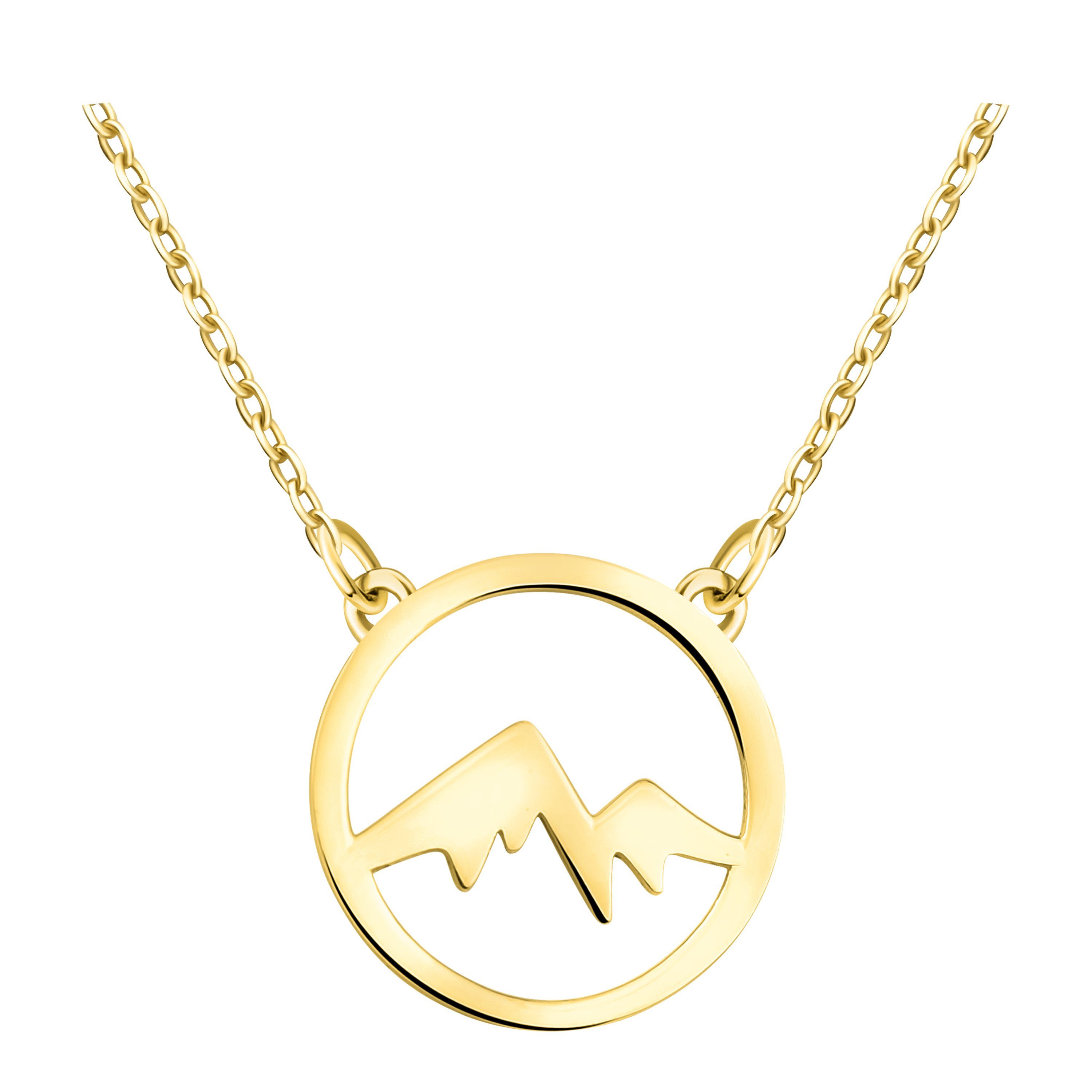 Sofia Milani Kette mit Anhänger Berg, 925 Silber Damen Schmuck gold