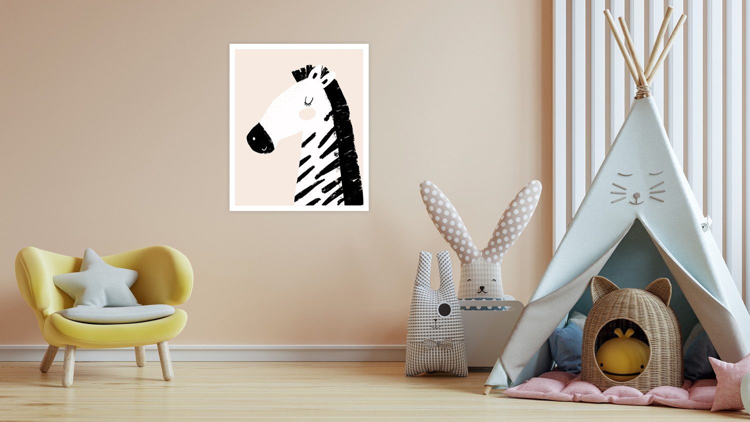 Lüttenhütt Bild mit Rahmen oder Poster, Zebra im Profil, Fantasy, Tiere, Zebra Bilder (1 St), HD Premium Druck