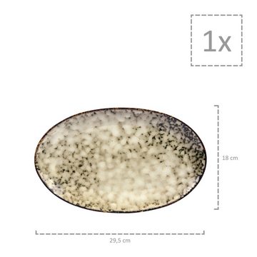 SÄNGER Servierplatte Pompei oval, Steingut, (2-tlg., Servierteller), spülmaschinengeeignet, erweiterbar