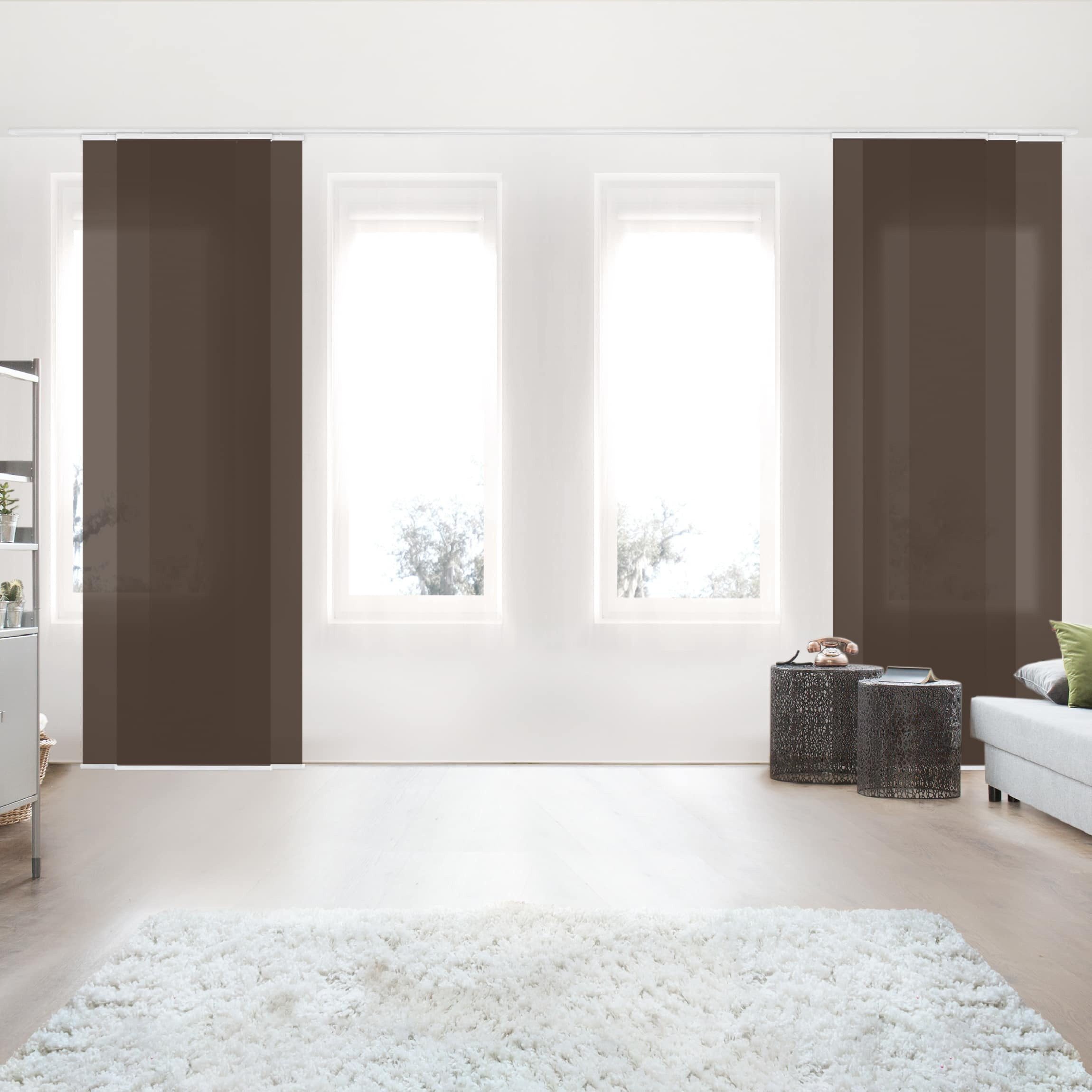Bilderdepot24 Schiebegardine modern Flächenvorhang blickdicht Cacao, günstig online kaufen