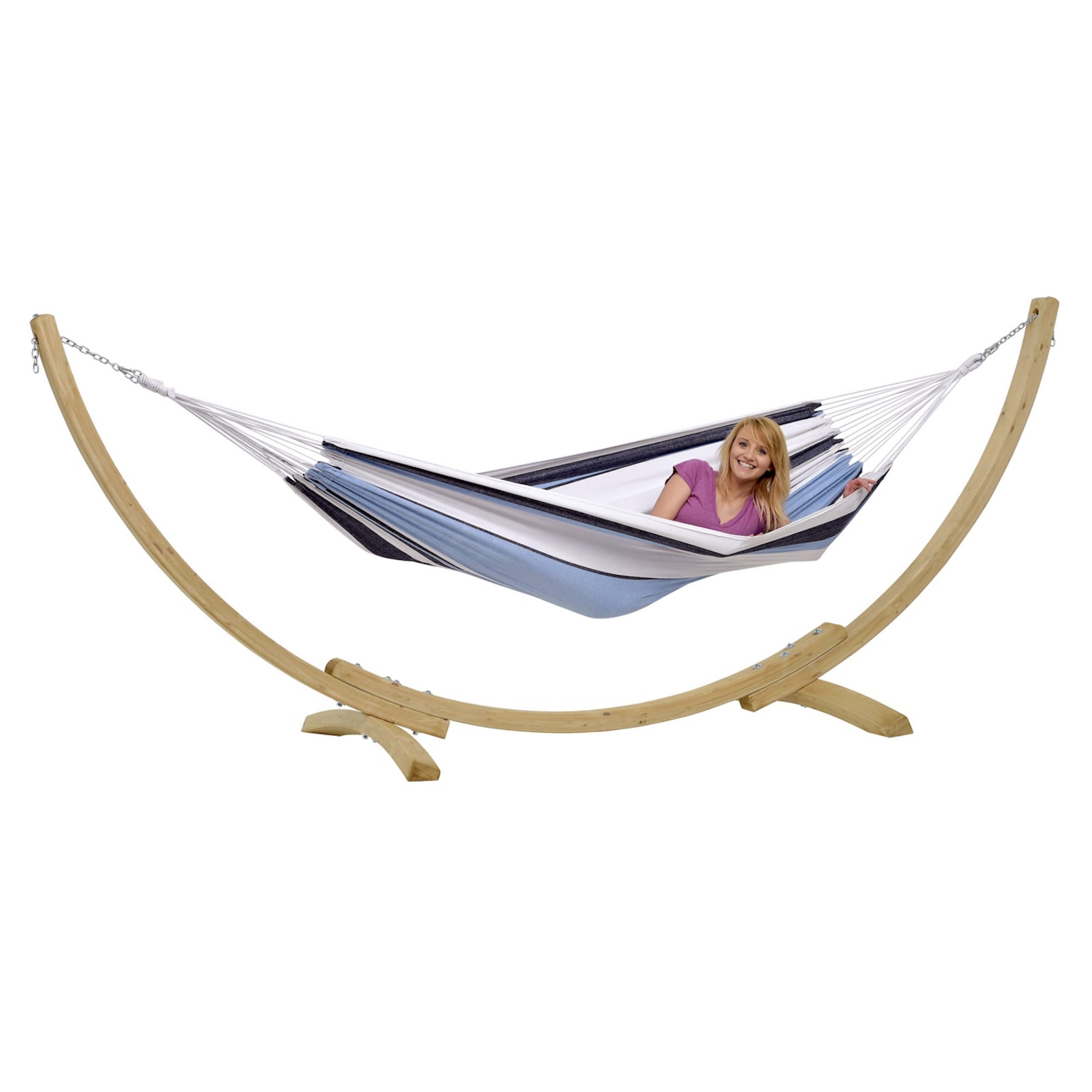 Amazonas Hängematte AMAZONAS Hängematten-Set Apollo Salsa L-Size mit Holzgestell