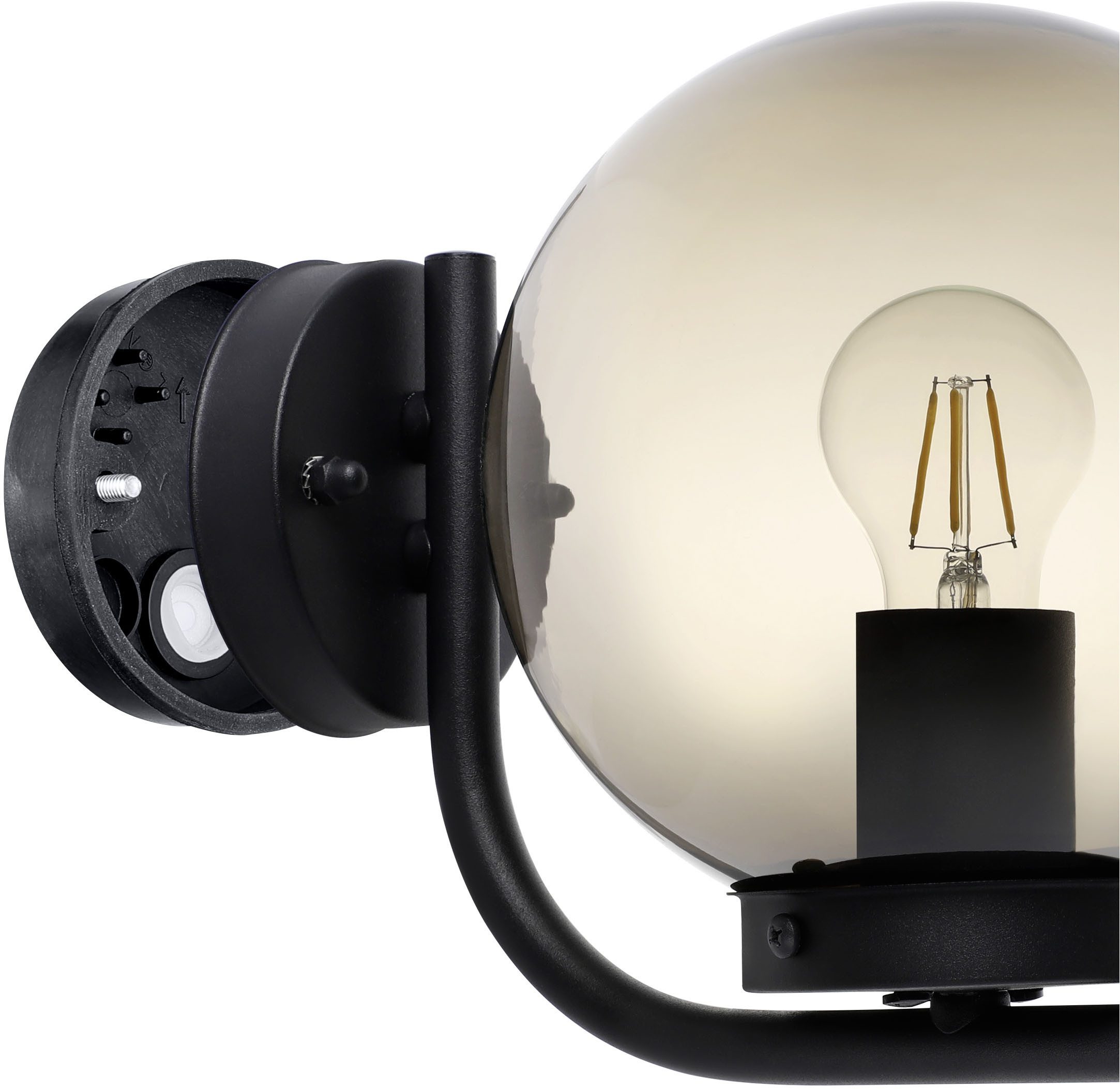 EGLO Wandleuchte TAVERNA Wandlampe - Stahl verzinkt - E27 - 1X28W - IP44, ohne Leuchtmittel, Außenbeleuchtung, Außenwandleuchte, Terrasse, L20 x H23 x AL25,5 cm